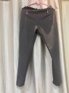 Grey Zipper Detail Jeggings