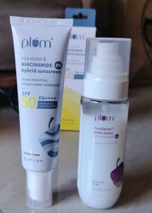 Plum milky toner & Niacinamide Sunscree