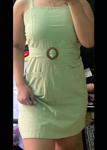 Mint Green Mini Dress With Belt