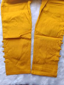 Mustard Yellow Cropped Pants-XXXL
