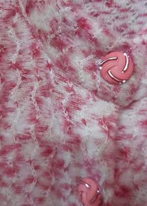 Floral Button-Up Cardigan in pink color