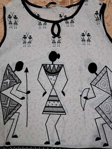 Warli Print Sleeveless Top