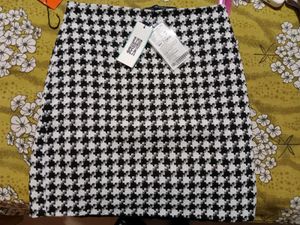 Brand New Black and White Checked Mini Skirt