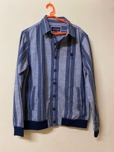 Striped Button-Down Shacket