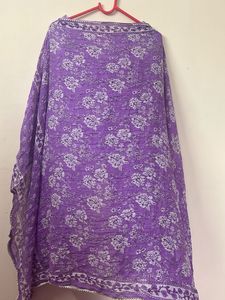Lavender Floral Print Anarkali Suit