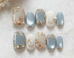 Red &amp; White Press-On Nails