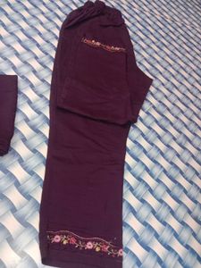 Purple Embroidered Kurta Set