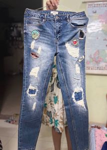 A Brand New Forever 21 Distressed Washed Jeans