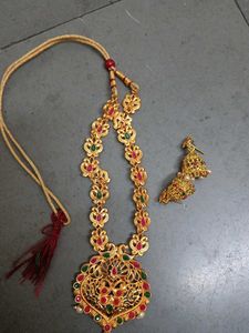 Gold Tone Peacock Necklace