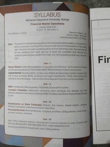 Financial Market Operations - Semester V