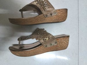 Golden Platform Heels