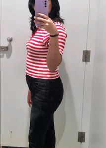 Red Striped Zudio T Shirt