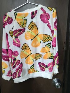 Butterfly Print Bomber Jacket