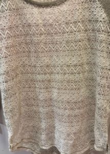 Beautiful Lace Top With Knit Sleeves