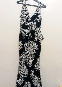 Elegant Black Print Dress