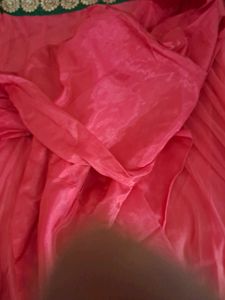 🍑 Peach Color Net Gown With Churidar