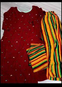 Xl Kurti Set With Duptta