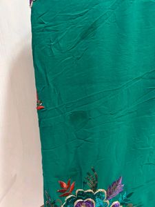 Embroidery  Work Teal Saree