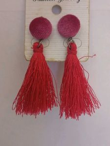 Pink Tassel Earrings