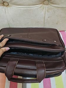 Pure Leather 6 Compartment  Laptop Cum Office Bag