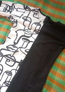 Abstract Face Print Dress