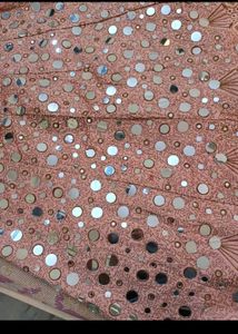Mirror Work Unstitched Lehenga Choli &amp; Dupatta