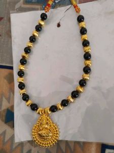Black & Gold Goddess Pendant Necklace