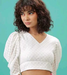 Puff Sleeve White Top