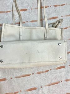 ZARA White Handbag/ Tote Bag