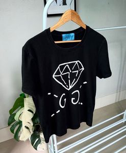 Gucci Black Guccighost Print Cotton Crew Neck Tshi