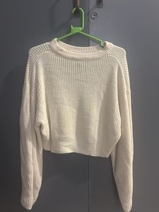 Cream Knit Cropped Sweater