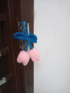 Crochet Cherry Keychain