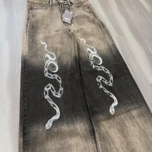 Bershka Wideleg Snakeprint Denim