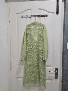 Green Embroidered Dress