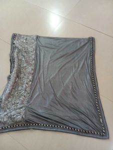 Elegant Silver Saree