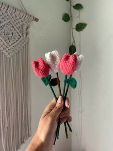 Crochet Tulip Flowers 🌷✨ 100rs For One Flower