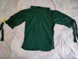 Green Puff Sleeve Top