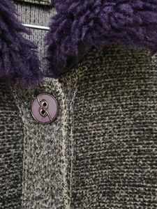 Purple Trim Knit Cardigan