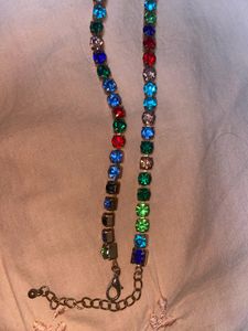 2 In 1 Multicolour American Diamond Necklace