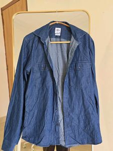 ZARA Men Denim Effect Slim Fit Shirt