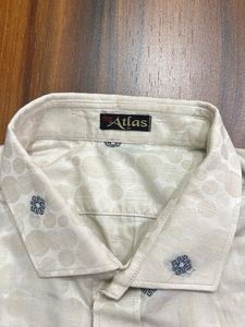 Atlas Cream Patterned Button-Down Shirt