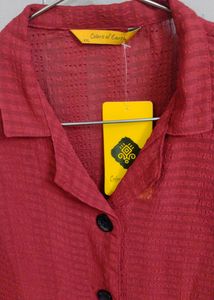Marroon Boxy Shirt - Women Size 42 Inch (xxl)