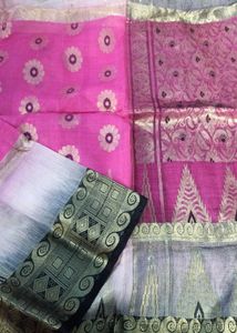 Bengal Handloom Tussar Saree Without blouse Piece