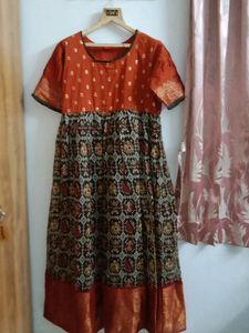 South Indian Style Silk Cotton Ethnic Dress
