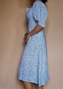 Blue Ditsy Print Dress
