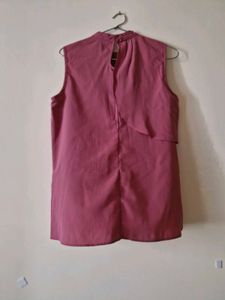 Mauve Ruffle Sleeveless Top