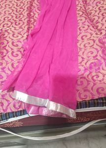 Golden Kurti With Pink Skirt Set