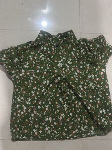 Floral Olive Green Top