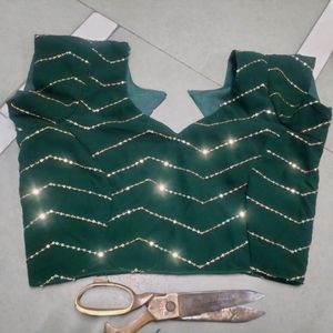 Full Sequence Bottle Green Blouse