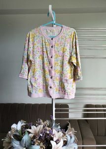 Vintage Floral Button-Down Cardigan
